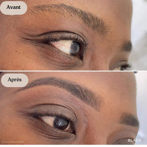 teinture sourcils avant apres